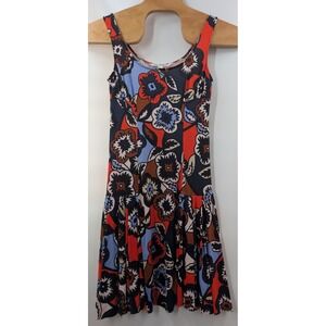 DVF Diane von Furstenberg size 6 Silk Floral A-Line Sleeveless Dress Summer‎